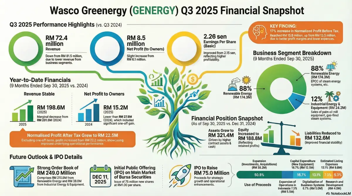 GENERGY (5343) Financial Review Q3 FY2025 Chart